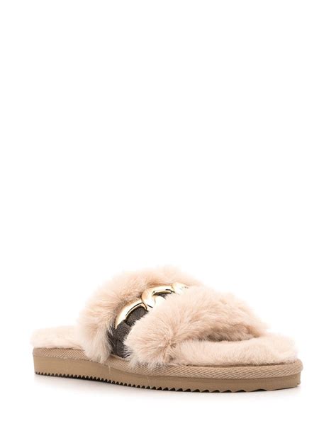 michael kors scarlett slides|michael kors faux fur sandals.